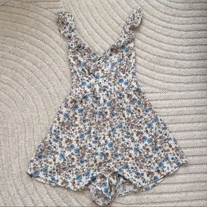 Blue floral romper